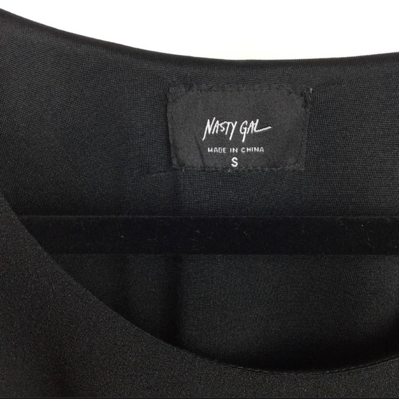 NASTY GAL Sheath Cape Mini Dress Black Sz S - Picture 6 of 7